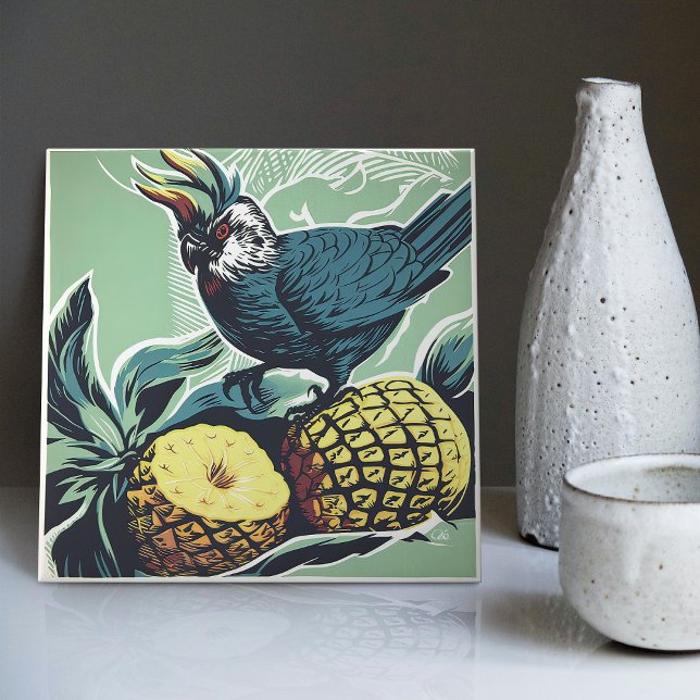 Azulejo Púrpura de piña de Cockatoo: Inspirada en el siglo (Subido por el creador)