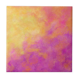 Azulejo Púrpura, fucsia, Naranja amarillo abstracto modern