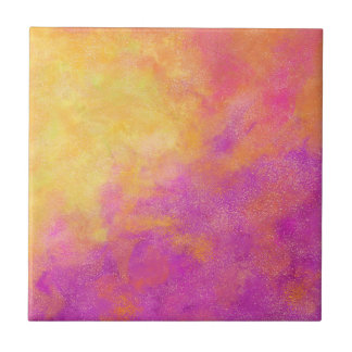 Azulejo Púrpura, fucsia, Naranja amarillo abstracto modern