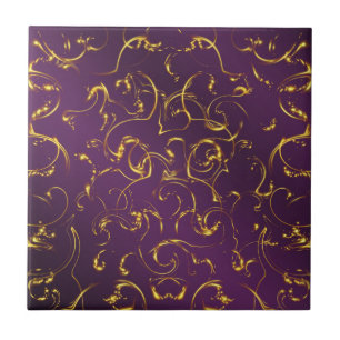Azulejo púrpura, lila, oro, dorado, vibraciones, abstracto