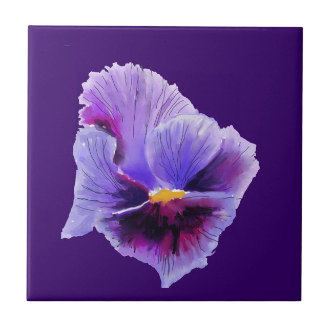 Azulejo Púrpura Pansy Tile (Frente)