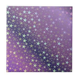 Azulejo púrpura+plata,brillante, luminoso, estrella, color