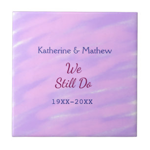 Azulejo Púrpura rosa pastel Renovación de votos aniversari