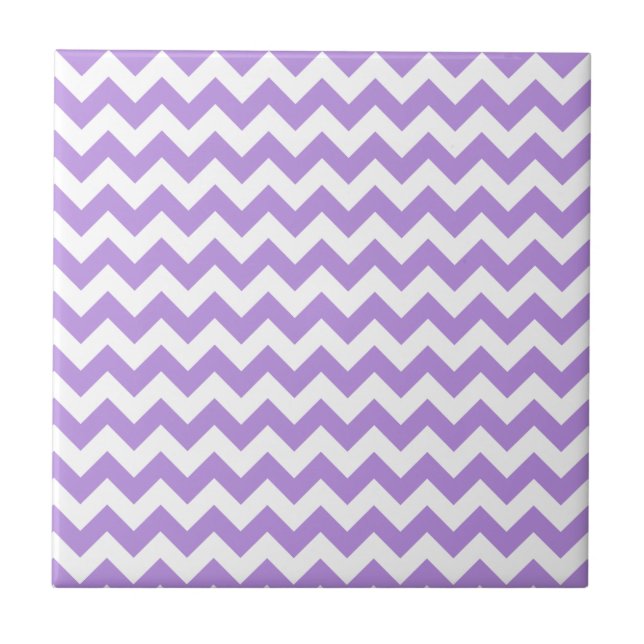 Azulejo Púrpura Zigzag, Púrpura Chevron, Patrón Geométrico (Frente)