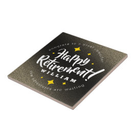 Azulejo Purpurina de oro divertido estrellas jubilación nu