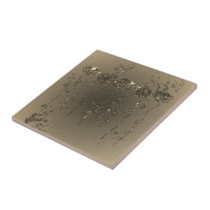 Azulejo Purpurina de oro Flores Cerámica Tile