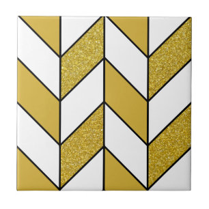 Azulejo Purpurina de oro moderno Herringbone Chevron Patte