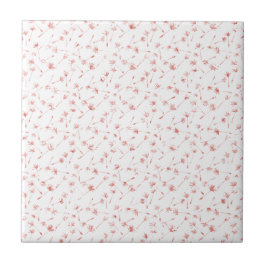 Azulejo Purpurina Floral Floral de Rubor Rosa Peachy Glitz