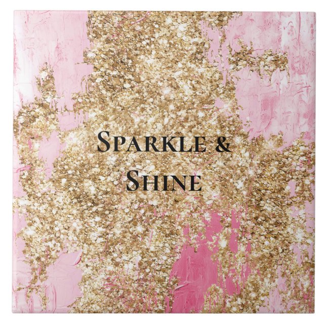 Azulejo Purpurina Girly Pink Gold (Frente)