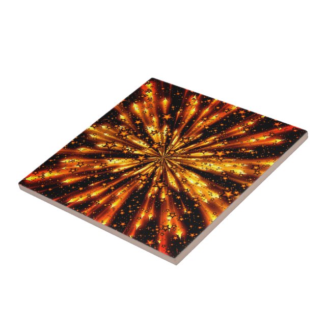 Azulejo Purpurina Gold Stars Ceramic Tile (Lado)