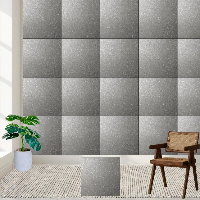 Azulejo Purpurina plateado Sprinkle Tile cerámico decorati (Silver Glitter Sprinkle Decorative Ceramic Tile)