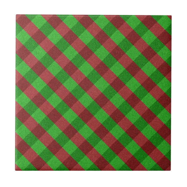 Azulejo Purpurina Red & Green Plaid (Frente)