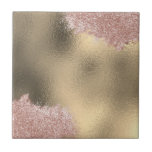 Azulejo purpurina rosa dorado personalizado moderno<br><div class="desc">purpurina rosa dorado personalizado  cerámica moderna</div>