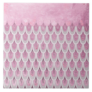 Azulejo Purpurina rosado brillante Sirenillas de peces