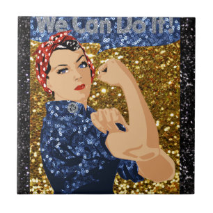 Azulejo purpurina rosie the riveter