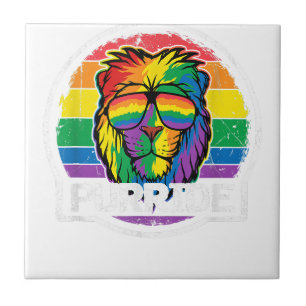 Azulejo Purride Lion LGBT Colorful Cat Leon Gay Prize Rain