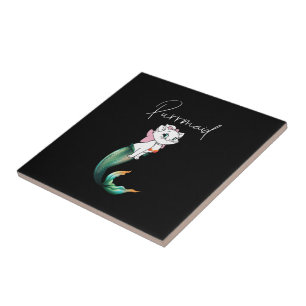 Azulejo Purrmaid de gatito de gatito de comadreja - Diseño