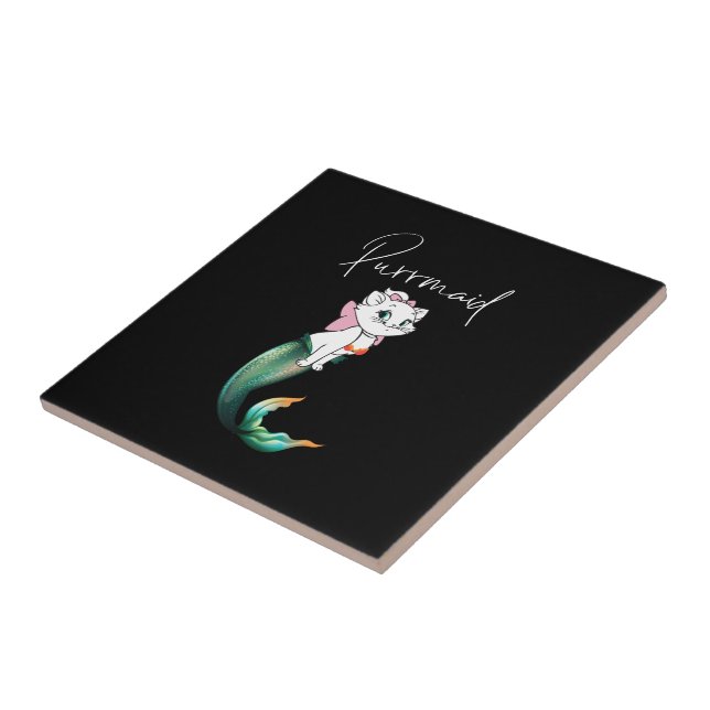 Azulejo Purrmaid de gatito de gatito de comadreja - Diseño (Lado)