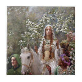 Azulejo Queen Guinevere's Maying (by John Collier)