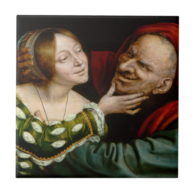 Azulejo Quentin Matsys - Amantes coincidentes (Frente)