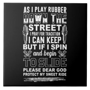 Azulejo Querido Dios proteja mi dulce regalo de motociclis