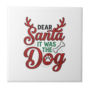Azulejo Querido Santa Fue El Perro Diseño De Camiseta De N