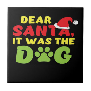 Azulejo Querido Santa fue la pata del perro Camiseta clási