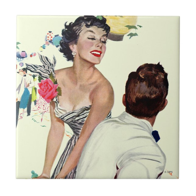 Azulejo Quiero a un hombre (Frente)