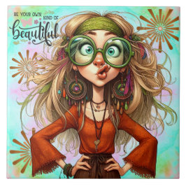 Azulejo Quirky Hippie Moda Bella Cerámica Tile