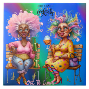 Azulejo Quirky Wine Ladies Pero Primero Cerámica Tile