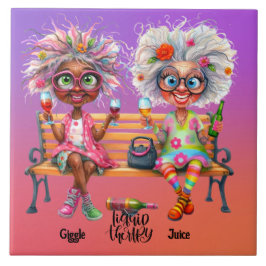 Azulejo Quirky Wine Ladies Terapia Cerámica Tile