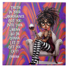 Azulejo Quirky Wisdom Lady Arrogance Cerámica Tile