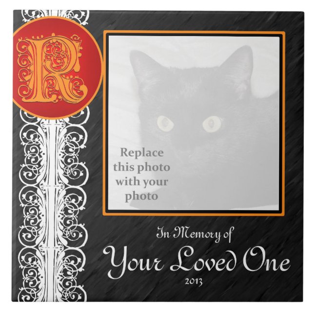 Azulejo R Monograma "En memoria de tu ser querido" (Frente)