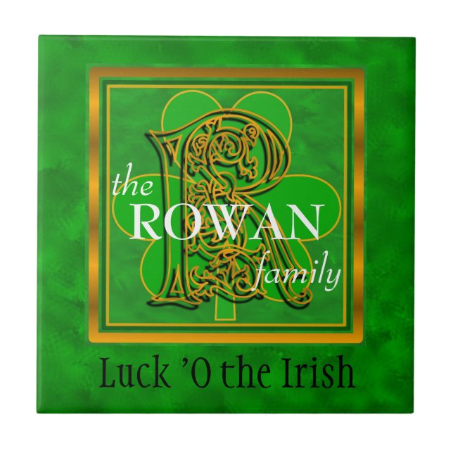 Azulejo R "Suerte de irlandés" Personalizado familiar Mono (Frente)