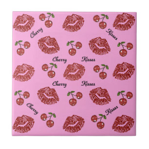 Azulejo RAB Rockabilly Besos de Cereza en Rosa
