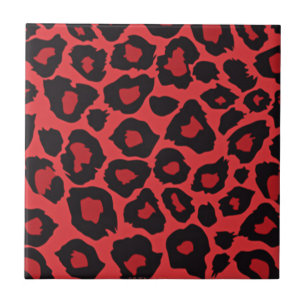 Azulejo RAB Rockabilly Estampado Leopardo Rojo Negro