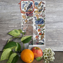 Azulejo Rabbit Bird Jacobean Floral Tile Mural 8pc L Fila