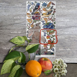 Azulejo Rabbit Bird Jacobean Floral Tile Mural 8pc R Row3