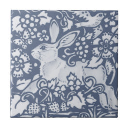 Azulejo Rabbit Hare Denim Blue Botanham Delft