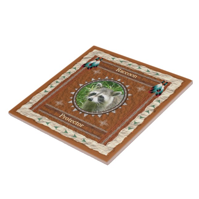 Azulejo Raccoon -Protector- Mosaico Cerámico (Lado)