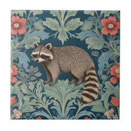 Azulejo Raccoon William Morris a la izquierda frente a la 
