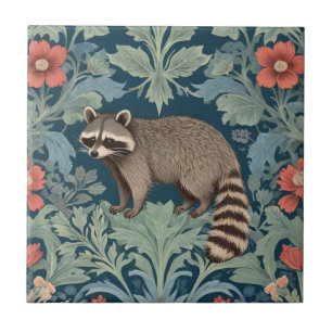 Azulejo Raccoon William Morris a la izquierda frente a la 