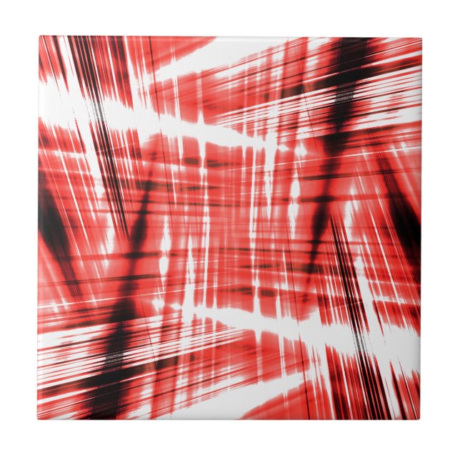 Azulejo Rachas dinámicas en negro y rojo (Frente)