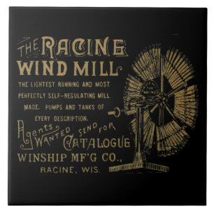 Azulejo Racine Wind Mill Racine Wisconsin 1889
