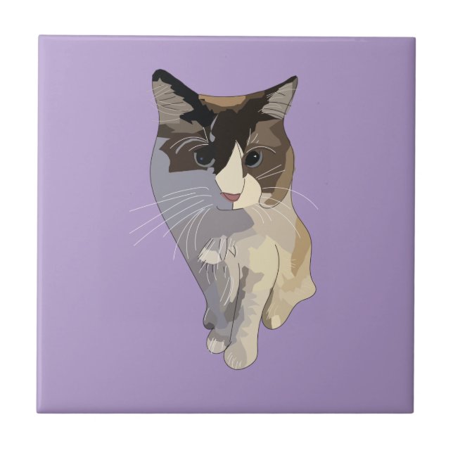 Azulejo Ragdoll cat, Purple (Frente)