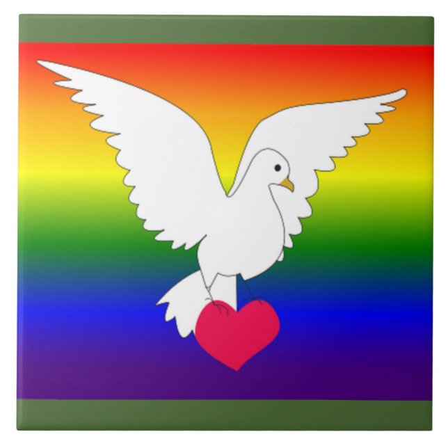 AZULEJO RAINBOW HEART DOVE (Frente)