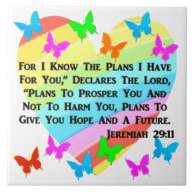 AZULEJO RAINBOW Y HEARTS JEREMIAH 29:11 (Frente)