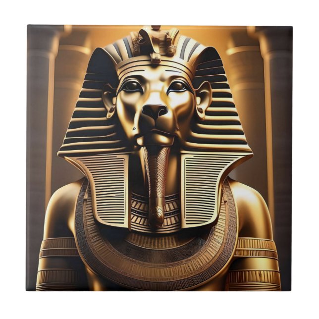 Azulejo **"Raíz real: el León del faraón dorado"** (Frente)