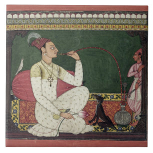 Azulejo Raja Medini PAL, inscrito en el revés en Takar