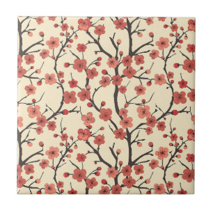 Azulejo Rama de carbón de flor de coral Meihua china